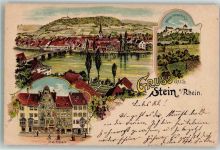 8260 Stein am Rhein 1900 Lithographie Schloss Hohenklingen Marktplatz