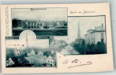 8580 Amriswil 1899 Foto AK Bahnhof Kirchplatz Marktplatz