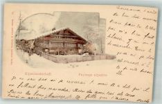 1800 Vevey 1899 Lithographie Alpenlandschaft Schweizerhaus Ort lt. Stempel