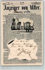 8610 Uster 1922 Zeitungs AK Zeitung Anzeiger von Uster