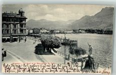 6900 Lugano 1903 Foto AK Denkmal Tell Le Quai