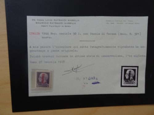 Italien Michel 647a postfrisch Attest Sassone 501