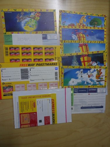 9 DHL Paket/Päckchenmarken aus Sammlung