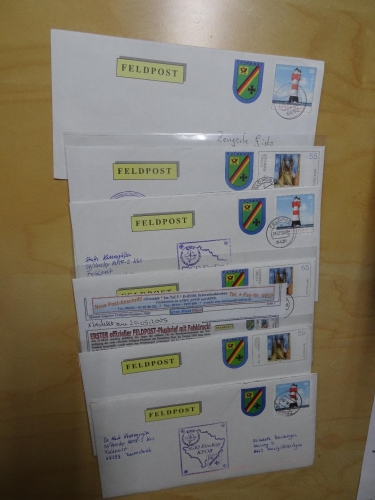 Bundeswehr Feldpost 7 Belege Ganzsache Roter Sand Feldpost