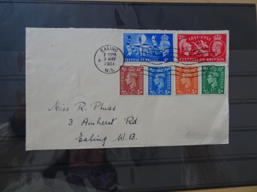 England Michel 246-50 + 255/56 FDC