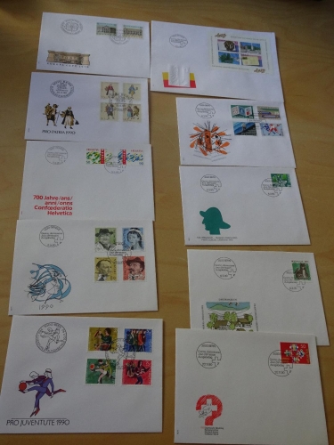 Schweiz FDC Jahrgang 1990 komplett
