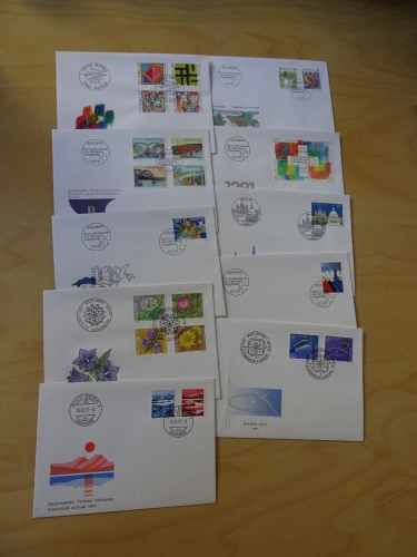 Schweiz FDC Jahrgang 1991 komplett