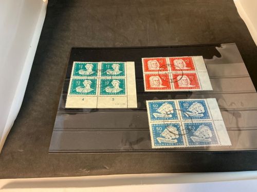 DDR Michel 256, 258+259 Viererblock gestempelt