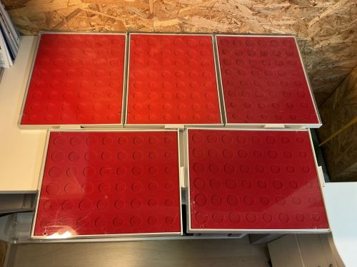 5 Lindner Münzboxen für 48 Münzen