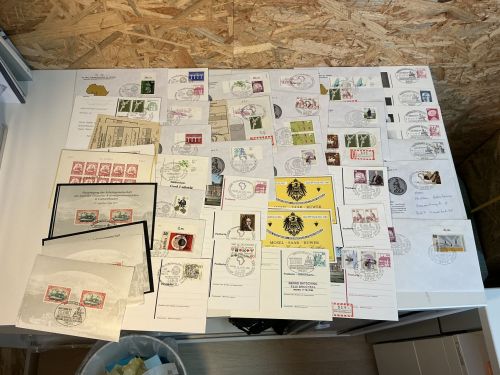 35 Belge / Sonderstempel / Vignetten AG Kolonien 80er Jahre