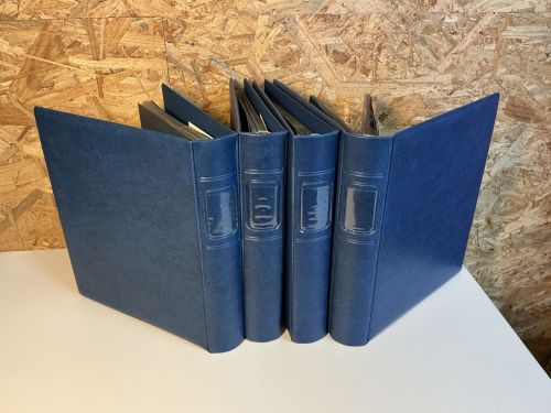 4 Lindner ETB Alben blau mit Hüllen