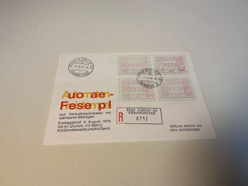 Schweiz ATM 1 A1-4 FDC