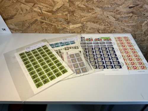 Schweiz Lot Bogenteile + Bogen gestempelt