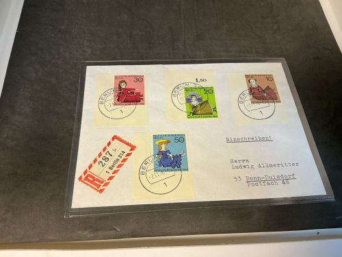 Berlin Michel 322-325 Ecke gestempelt Berlin 314 auf Brief