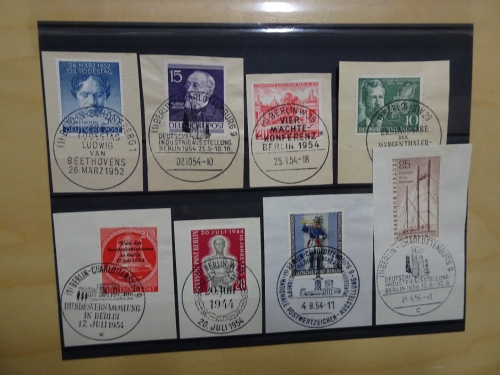 Berlin Lot Briefausschnitte Ersttagsstempel u.a. 87