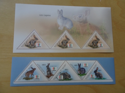 Guinea Michel 8666/70 + Block 1995 Hasen postfrisch