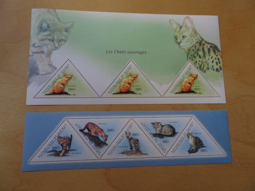 Guinea Michel 8676/80 + Bl. 1997 Katzen postfrisch