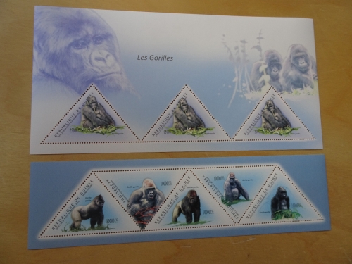 Guinea Michel 8701/05 + Bl. 2002 Gorillas postfrisch