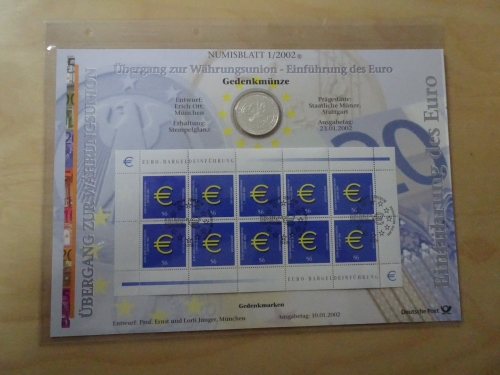 Bund Numisblatt 1/2002 Euro Einführung