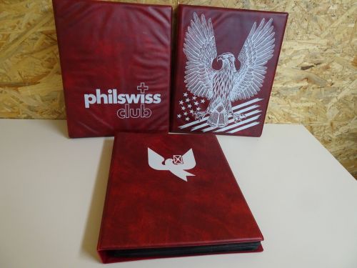 3 Philswiss Alben rot mit 75 Hüllen