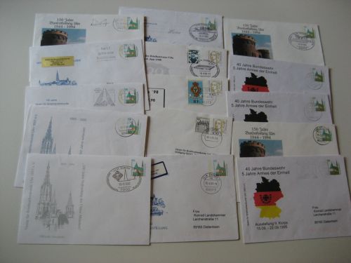 15 Privatganzsachen aus Ulm