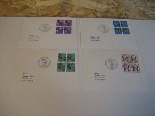 Schweiz Michel 602/06 Viererblocks Tag der Marke Stempel Pro Juventute