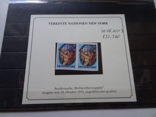 UNO New York Michel 275U ungezähnt Paar postfrisch
