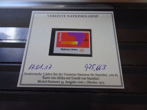 UNO Genf Michel 34U ungezähnt postfrisch