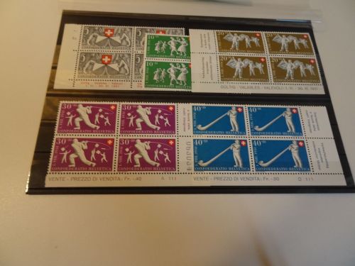 Schweiz Michel 555-559 Viererblock postfrisch Pro Patria