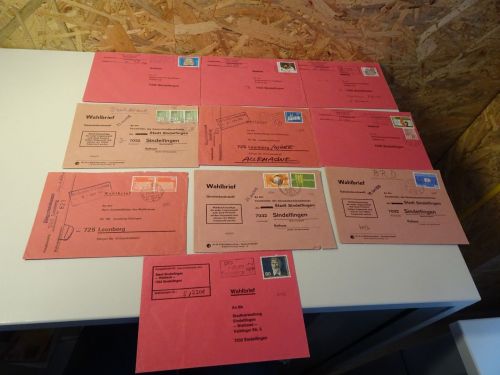 Bund / Schweiz 10 Wahlbriefe mit Schweizer Frankatur