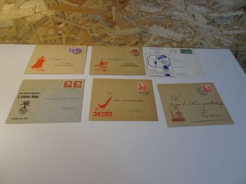 Schweiz 6 Briefe mit Spirituosenwerbeumschlägen