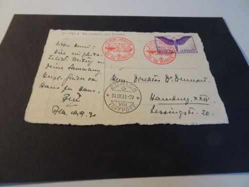 Schweiz Michel 191x Zeppelin Flug auf Postkarte von Bern