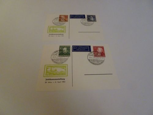 Bund Michel 156-159 Sonderstempel Ulm auf 2 Karten