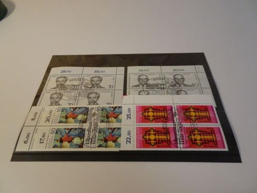 5 Bund Viererblöcke gestempelt aus 1975