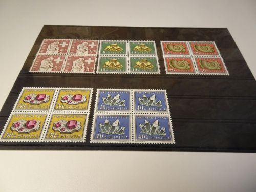 Schweiz Michel 657-661 Pro Patria 1958 Viererblock postfrisch