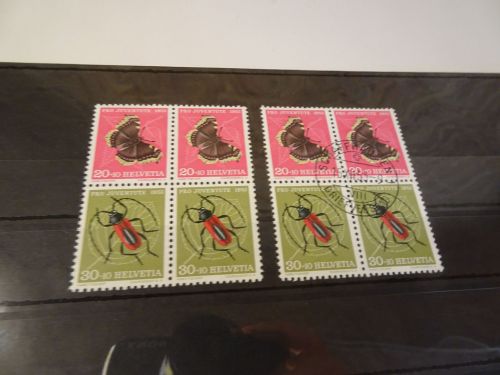 Schweiz Michel W25 Viererblock Pro Juventute 1953 postfrisch + gestempelt