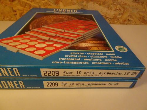2 Lindner Münzboxen Art. 2209 für 10 Münzen 10DM,