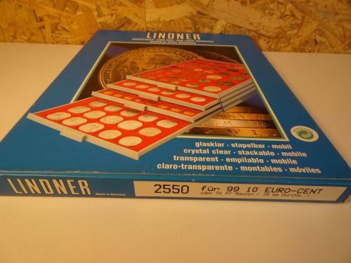 1 Lindner Münzbox Art. 2550 für 99 Münzen 10 Cent, 20mm