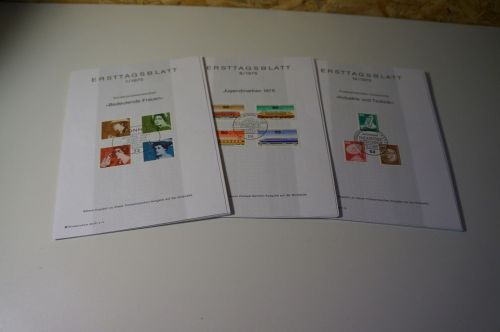 Bund ETB Ersttagsblätter Jahrgang 1975 komplett