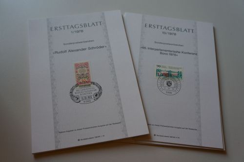Bund ETB Ersttagsblätter Jahrgang 1978 komplett