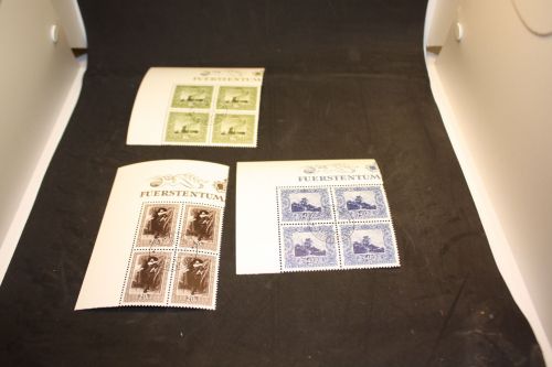 Liechtenstein Michel 301-303 Eckrand Viererblock gestempelt