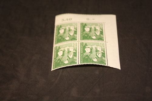 Bund Michel 153 Eckrand Viererblock oben rechts