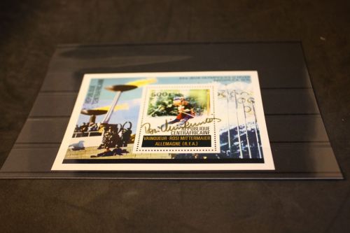 Zentrale Republik Afrika Block 11 Olympia 1976 Unterschrift Mittermaier