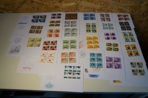 Schweiz Jahrgang 2001 Viererblock FDC fast komplett