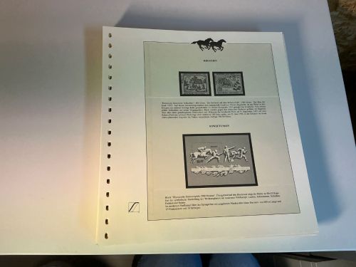 50 Lindner T Blätter versch. Streifen mit Aufdruck Pferde