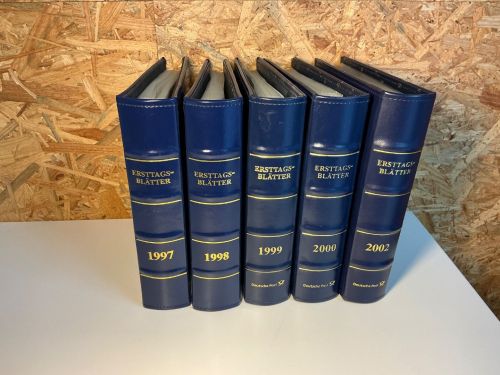 Dt. Post 5 ETB Alben mit Jahreszahlen am Rücken