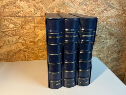 3 Dt. Post / Leuchtturm Ringbinder und Schuber blau Exklusiv 13 Ring