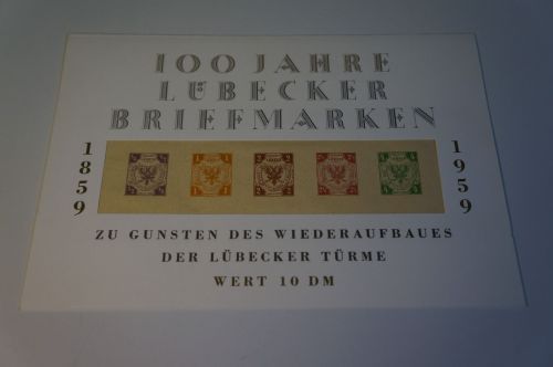 100 Jahre Lübecker Briefmarken Sonderdruck / Vignette
