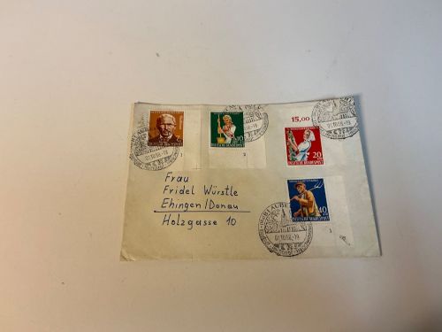 Bund Michel 297-300 FDC Eckrand Wofa 1958