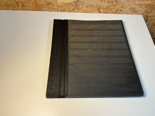 10 Leuchtturm Pappblätter schwarz 9 Streifen mit Deckblatt